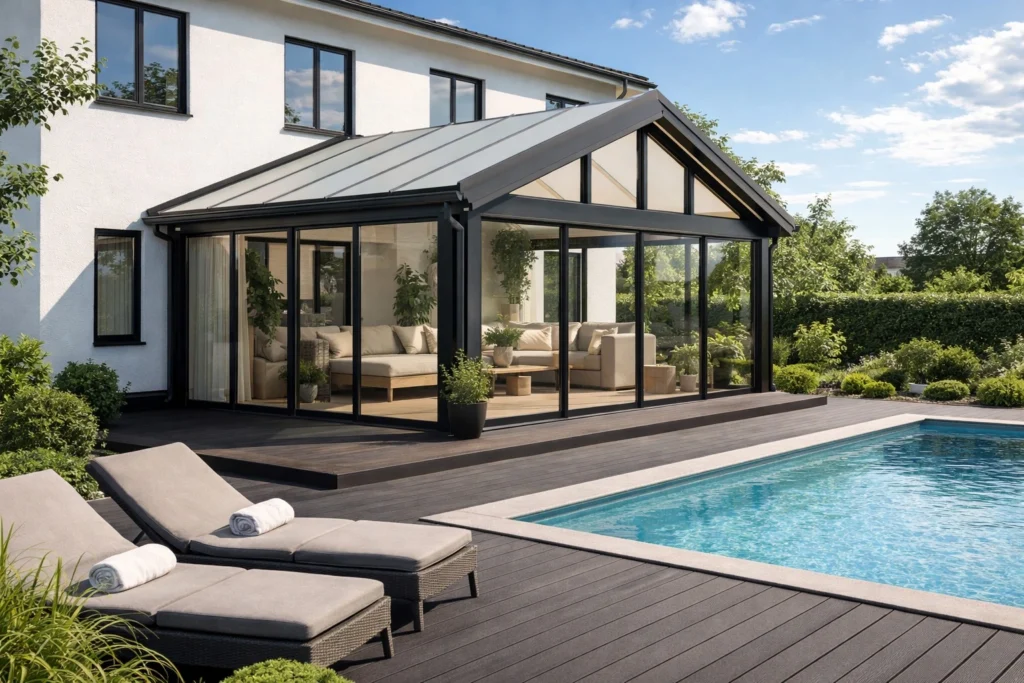 Halle Uterum Sadeltak svarta partier