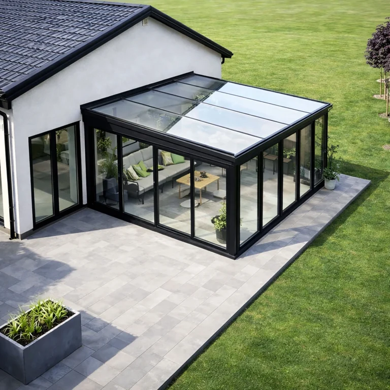 glastak uterum vitt hus